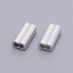 Aluminum Alloy Tube Beads, Platinum, 8x4x3mm, Hole: 1mm(ALUM-WH0165-01A)