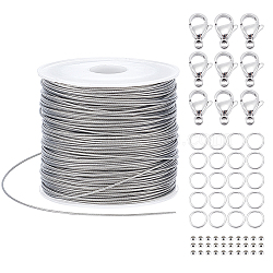 DIY Jewerly Making Findings Kits, Including 304 Stainless Steel Spacer Beads, Lobster Claw Clasps, Jump Ring and Tiger Tail Wire, Stainless Steel Color, 12x7.5x3.5mm, Hole: 1.4mm(DIY-GA0002-92)