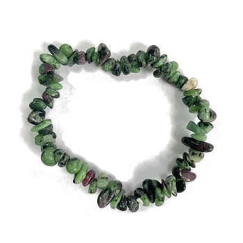 Natural Ruby in Zoisite Stretch Bracelets, Chip, 17~22cm