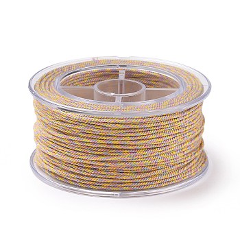Macrame Cotton Cord, Braided Rope, with Plastic Reel, for Wall Hanging, Crafts, Gift Wrapping, Gold, 1.5mm, about 21.87 Yards(20m)/Roll