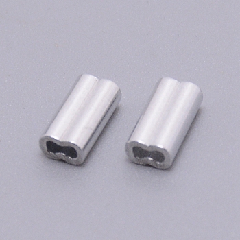 Aluminum Alloy Tube Beads, Platinum, 8x4x3mm, Hole: 1mm
