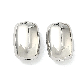Rectangle Brass Beads, Cadmium Free & Lead Free, Long-Lasting Plated, Rack Plating, Platinum, 15x10x7mm, Hole: 2.5mm