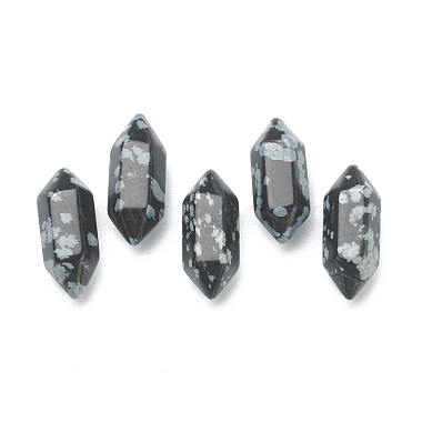 Bullet Snowflake Obsidian Beads