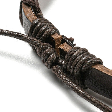Bracelet à cordon en simili cuir tressé réglable de style 6pcs 6 serti de cordon ciré pour hommes(BJEW-F458-15)-5