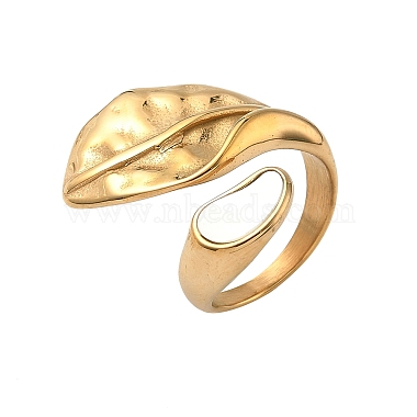 304 Stainless Steel with Shell Cuff Rings(RJEW-Z118-07G)-2