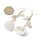 Bohemian Style Natural Shell Dangle Earrings with Glass Pearl Beads(EJEW-JE05546)-2