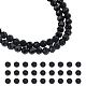 2 brins de perles de spinelle noires naturelles(G-NB0004-61)-1