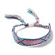 bracelet cordon polyester-coton motif losange tressé(FIND-PW0013-001A-02)-2