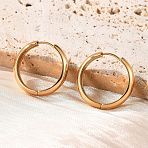 201 Stainless Steel Hoop Earrings, with 304 Stainless Steel Pins, Ion Plating(IP), Golden, 25.5x5.5mm(EJEW-P304-15A-G)