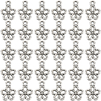 200Pcs Tibetan Style Alloy Pendants, Cadmium Free & Lead Free, Flower Charms, Antique Silver, 14x10.5x3.5mm, Hole: 1.8mm(FIND-SC0014-35)