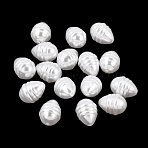 ABS Plastic Imitation Pearl Beads, Grooved Teardrop, White, 18.5x13.5mm, Hole: 1.2mm, about 306pcs/500g(PL-CBA8DB3-19)