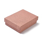 Paper Jewelry Display Cases, Jewelry Set Cases for Rings Earrings Necklaces Bracelets Storage, with Sponge, Rectangle, Light Coral, 9.2x7.1x2.8cm(CON-G024-01C-01)