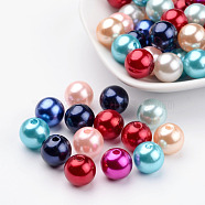 Opaque Acrylic Beads, Imitation Pearl Style, Round, Mixed Color, 12mm, Hole: 2mm, about 570pcs/500g(PACR-12D-M)