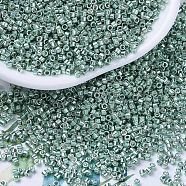 MIYUKI Delica Beads, Cylinder, Japanese Seed Beads, 11/0, (DB0415) Galvanized Turquoise Green, 1.3x1.6mm, Hole: 0.8mm, about 2000pcs/10g(X-SEED-J020-DB0415)