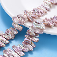 Natural Keshi Pearl Beads Strands, Cultured Freshwater Pearl, Nuggets, Lavender, 4~14x12~28x3~6mm, Hole: 0.6mm, about 50~54pcs/strand, 15.35 inch(39cm)(PEAR-S020-H06)
