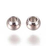 201 Stainless Steel Spacer Beads, Flat Round, Stainless Steel Color, 2x1.5mm, Hole: 1mm(STAS-I137-01B-P)