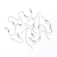 304 Stainless Steel French Earring Hooks, with Horizontal Loop, Flat Earring Hooks, Stainless Steel Color, 16~19x16x2mm, Hole: 2mm, pin: 0.6mm(X-STAS-S066-08)