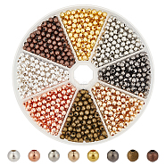 ARRICRAFT 1440 pcs 8 Style Iron Beads, Round, Mixed Color, 4mm, Hole: 1.6mm, about  180pcs/color(IFIN-AR0001-20)