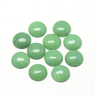 Natural White Jade Cabochons, Dyed, Half Round/Dome, Medium Sea Green, 12x5mm(G-R416-12mm-05)