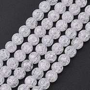 Synthetic Crackle Quartz Beads Strands, Round, Clear, 6mm, Hole: 1mm, about 66pcs/strand, 15.7 inch(X-GLAA-S134-6mm-05)