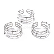 Tarnish Resistant 304 Stainless Steel Finger Rings, Cuff Rings, Long-Lasting Plated, Bone Shape, Stainless Steel Color, US Size 6 3/4(17.1mm), 6~9mm(RJEW-L102-12P)