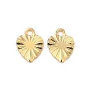 304 Stainless Steel Charms, Heart Charm, Real 18K Gold Plated, 8x6x0.7mm, Hole: 1.2mm(STAS-C080-03G)