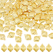 100Pcs Brass Charms, Strawberry, Golden, 15x11x4mm, Hole: 1mm(KK-DC0003-58)