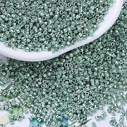 MIYUKI Delica Beads, Cylinder, Japanese Seed Beads, 11/0, (DB0415) Galvanized Turquoise Green, 1.3x1.6mm, Hole: 0.8mm, about 2000pcs/10g(X-SEED-J020-DB0415)