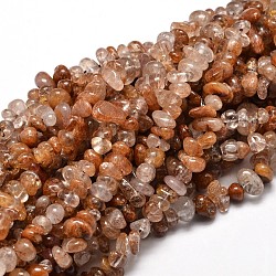 Natural Rutilated Quartz Chip Beads Strands, 5~14x4~10mm, Hole: 1mm, about 15.5 inch~16.1 inch(X-G-E271-91)