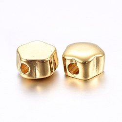 304 Stainless Steel Beads, Flower, Golden, 9x9.5x5.5mm, Hole: 2.5mm(STAS-E436-09G)
