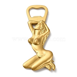 Brass Bottle Opener, Lady Shape Beer Opener, Raw(Unplated), 118.5x46.5x9mm(KK-Q791-02C)