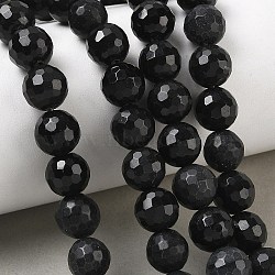 Natural Obsidian Beads Strands, Faceted, Round, 10.5~11mm, Hole: 1.2mm, about 39~42pcs/strand, 15.16~15.47''(38.5~39.3cm)(GG-CBA12F1-A01-10MM)