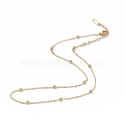 Ion Plating(IP) 304 Stainless Steel Satellite Chain Necklace for Men Women, Golden, 15.75 inch(40cm)(NJEW-K245-011A)