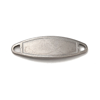 201 Stainless Steel Connector Charms, Curved Oval Links, Stainless Steel Color, 30x9x1mm, Hole: 2.5x3mm