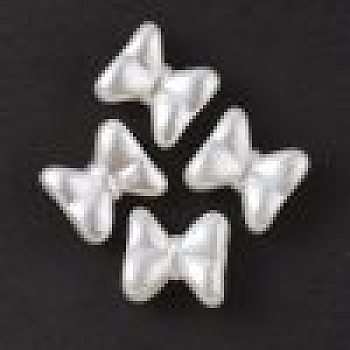 ABS Plastic Imitation Pearl Beads, Bowknot, White, 18.5x20x12.5mm, Hole: 4.5mm, about 196pcs/500g