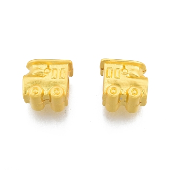 Alloy European Beads, Large Hole Beads, Train, Matte Gold Color, 10x10.5x8.5mm, Hole: 4.5mm