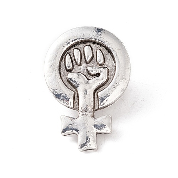 Alloy Fist Lapel Pin Brooch for Backpack Clothes, Antique Silver, 29.5x20x2mm