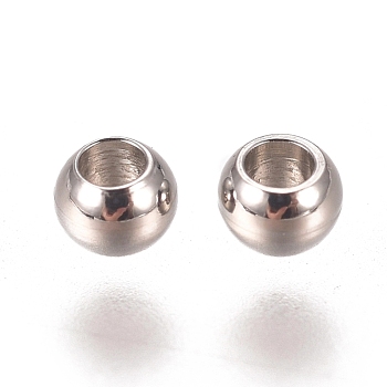 201 Stainless Steel Spacer Beads, Flat Round, Stainless Steel Color, 2x1.5mm, Hole: 1mm