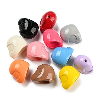 Baking Paint Acrylic Beads, Helmet, Mixed Color, 20.5x17.5x25.5mm, Hole: 2.5mm