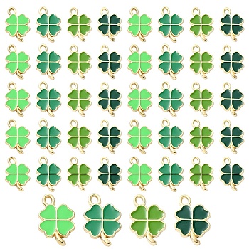 20Pcs 4 Styles Rack Plating Alloy Enamel Pendants, Cadmium Free & Nickel Free & Lead Free, Clover, Mixed Color, 19x11~13x~1.55mm, Hole: 1.6~2mm, 5pcs/style