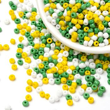 6500Pcs 300G 3 Colors Glass Seed Beads, Opaque Colours Seed, Small Craft Beads for DIY Jewelry Making, Round, Yellow, 8/0, 3mm, Hole: 1mm, 100g/color