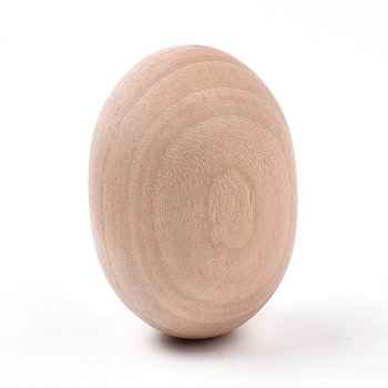Unfinished Blank Wooden Easter Craft Eggs, DIY Wooden Crafts, BurlyWood, 60x42mm