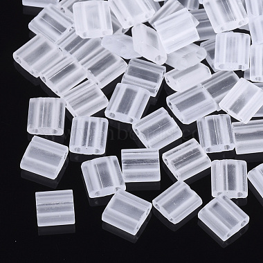 5mm Clear Rectangle Glass Beads