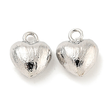 Real Platinum Plated Heart Brass Charms
