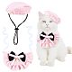Polyester Bowknot Pet Collar & Hat Sets(AJEW-WH20019-84B)-1
