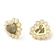 Natural Labradorite Heart Stud Earrings with Plastic Pearl Beaded(EJEW-E599-02G-01)-1