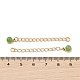 Ion Plating(IP) 316 Surgical Stainless Steel Curb Chain Extender with Natural Green Aventurine Round Charm(STAS-A097-01G-13)-3