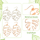 4 Pairs 2 Colors Alloy Hollow Out Monstera Leaf Dangle Earrings for Women(EJEW-AN0001-18)-3
