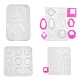 4 pièces géométrie/larme/lettre pendentif et liens moules en silicone(DIY-LS0003-21)-1