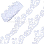 5.2 Yards Flower Polyester Lace Trim Ribbon, for Sewing, Crafts, Wedding Decoration, White, 2-3/4 inch(70mm)(OCOR-GF0005-59)